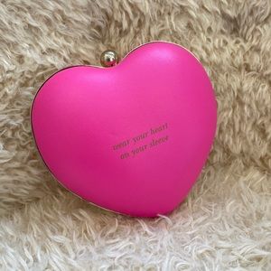 Kate Spade ♠️ Pink Heart Shaped Clutch Purse